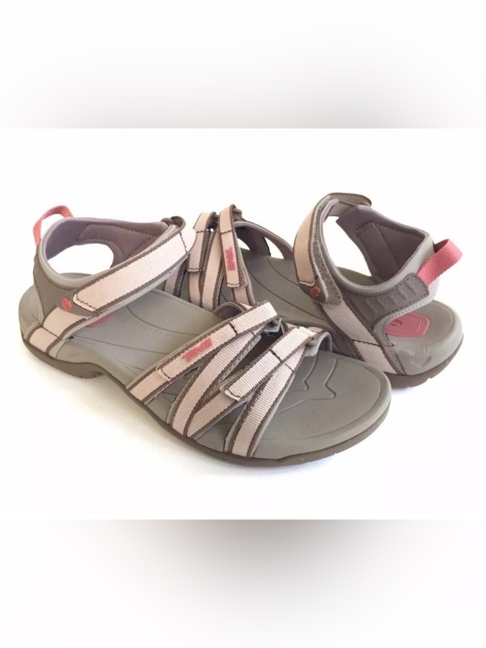 Teva Women's Gray and Pink Strappy Outdoor Sandals